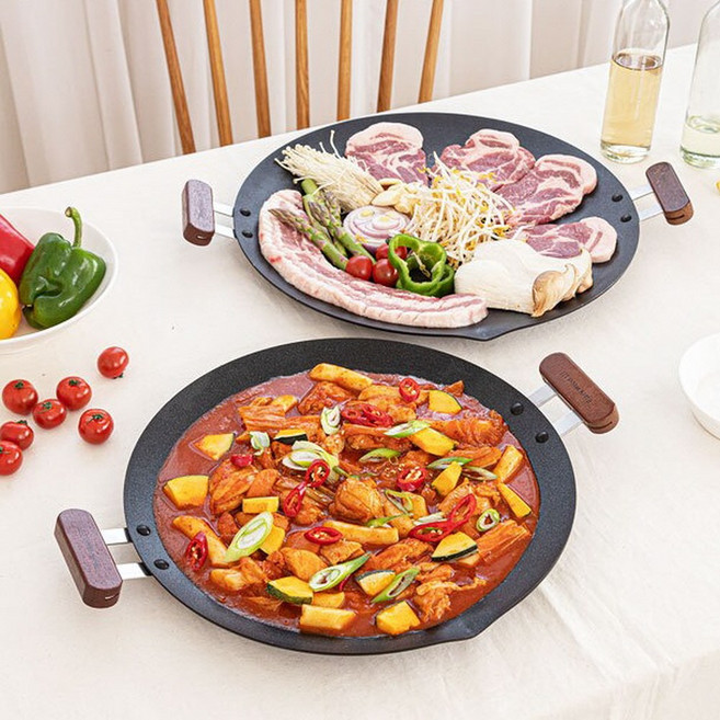 퀸센스 블랙우드 인덕션 그리들팬 35cm/40cm 2종 모음, 1개