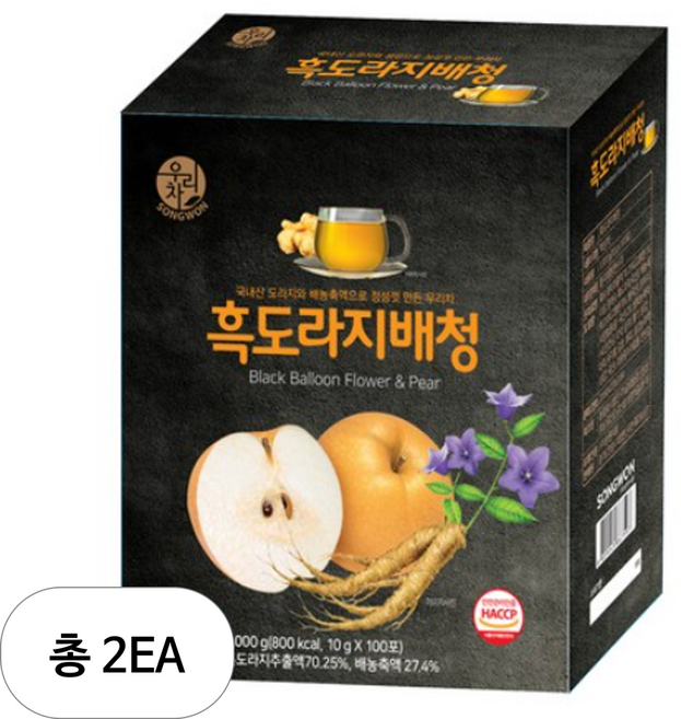 우리차 흑도라지배청, 100개입, 2개, 10g