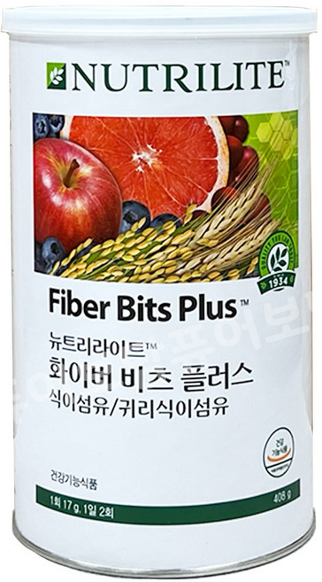 암웨이 화이버 비츠 플러스 귀리 식이섬유 + 휴대용물티슈 증정, 1세트, 408g