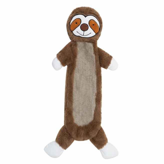 강아지 대형 애착인형 튼튼한 삑삑이 장난감 곰 나무늘보, 1개, 갈색 나무늘보