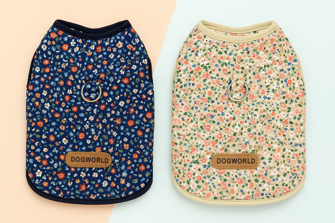 도그월드 강아지 하네스 안감털 겨울 할매조끼, 네이비, 1개