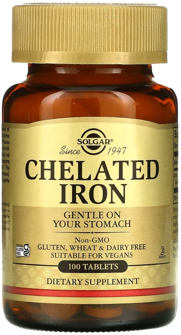 Solgar 킬레이트 철분 100정 - 쿠팡