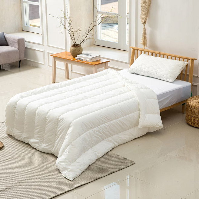 [코스트코] 센타스타 바이탈 프리미엄 이불 -싱글/봄가을겨울용 / Oeko-Tex 독일 특허기술 하이테크 원사 면 100% 충전재 통기성 내구성 습기배출탁월 충전재 뭉침 쏠림No, 화이트