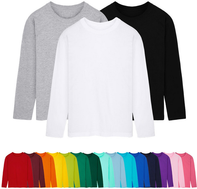 완티 남녀공용 베이직 무지 30수 면 라운드 긴팔 티셔츠