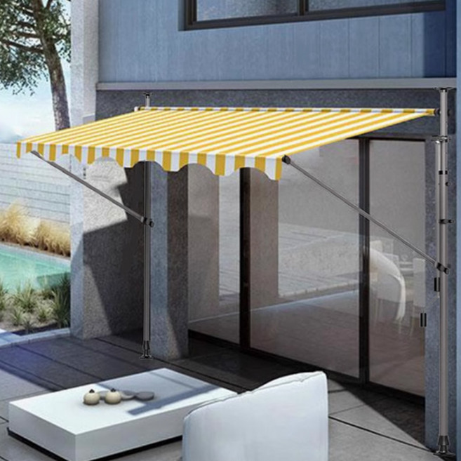 어니싱 무타공 어닝 천막 테라스 차양막 매장 그늘막, 옐로+화이트