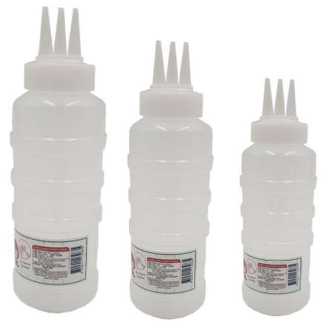3노즐 화이트 업소용 소스통 오일 간장 참기름 드레싱 양념병 300ml 400ml 600ml 700ml