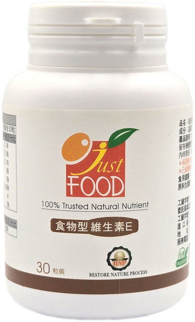 食物型維生素E (酵母酵素 全素), 1個, 30顆
