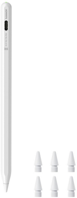 Toocki 아이패드 호환 스타일러스 스마트 터치펜 아이패드펜슬 무선 충전형+6개 펜촉 포함, 화이트(무선 충전형+6개 펜촉), 1개