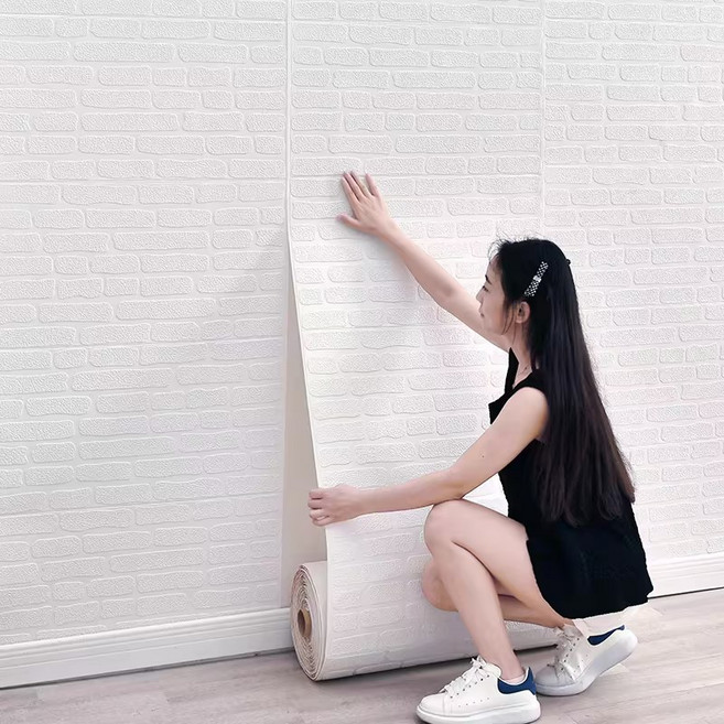 가남 이음새 없는 보온 단열 폼블럭 접착식 폼타일 70cm x 20m, 1개, 흰색