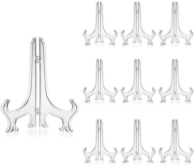 맑은생활 앤티크 투명 액자 접시 받침대, 10개