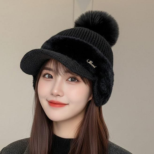 픽앤조이 니트 방울 캡모자 골프 등산 스키 귀마개 귀달이