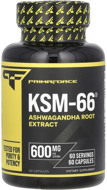 Primaforce KSM-66 아슈와간다 뿌리추출물 600mg 캡슐 60정, PrimaforceKSM66아슈와간다뿌리추출물600mg, 1개 - 쿠팡