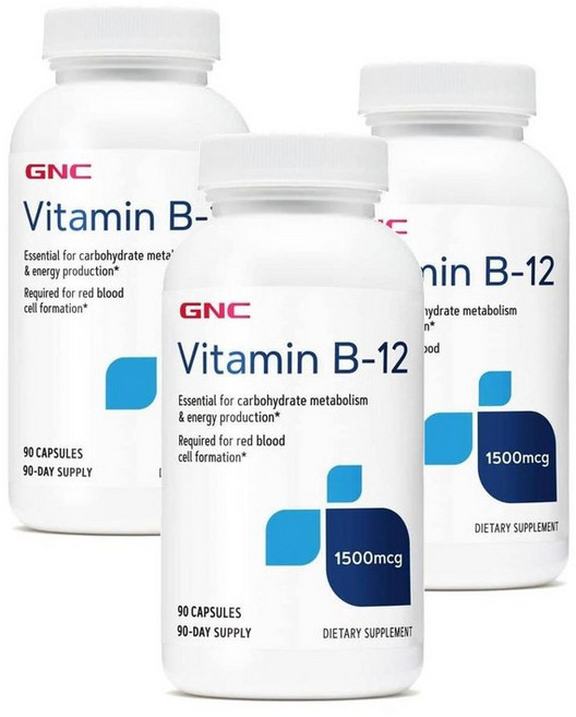 지엔씨 비타민B12 1500mcg 캡슐 GNC Vitamin B12, 3개, 90정