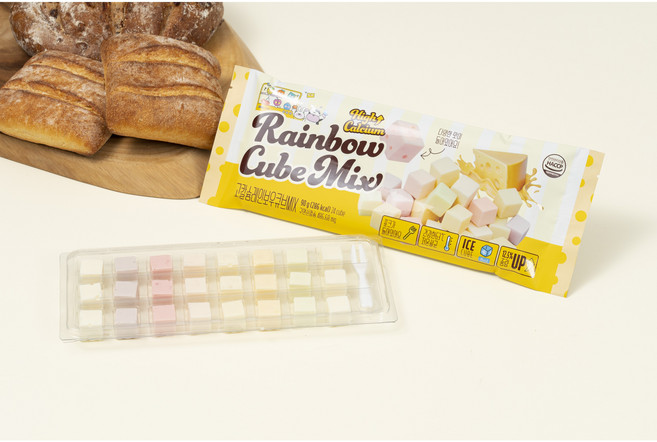 레인보우과일큐브치즈 칼슘쏙쏙 7가지맛 (영유아 어린이 간식!!), 90g, 1개