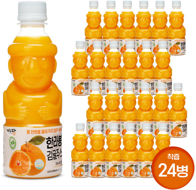 제주팡 한라봉 감귤주스 100%착즙, 24개, 330ml
