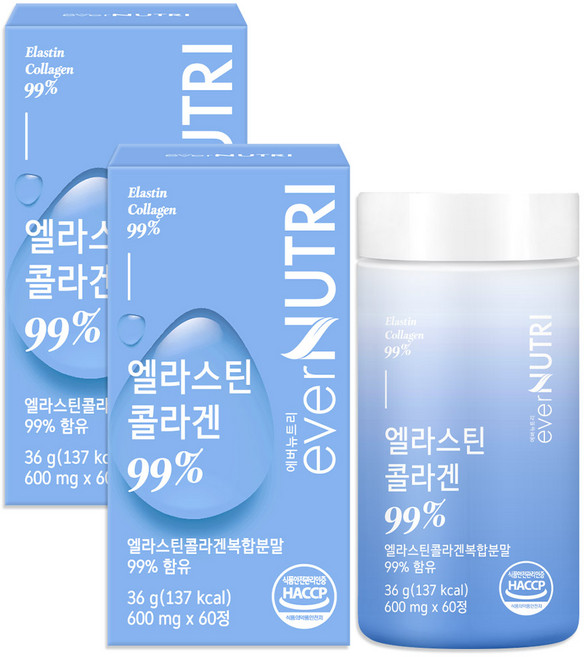 에버뉴트리 엘라스틴 저분자 피쉬콜라겐 99%, 2개, 60정