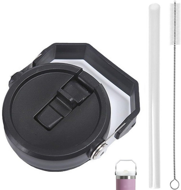 Siemzon 텀블러 밀폐 뚜껑 20온스 30온스휴대용 밀폐 뚜껑, 블랙, 1개, 591ml