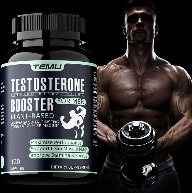 테무 남성용 테스토스테론 부스터 - 고강도 프라임 보충제 - 에너지 증진, 1개, 30정