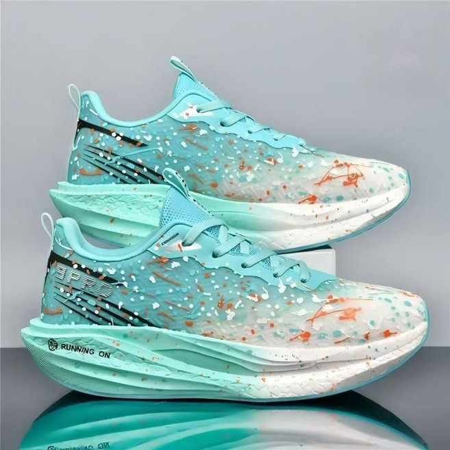 吐火羅碳板運動鞋男女競速跑鞋網面透氣減震