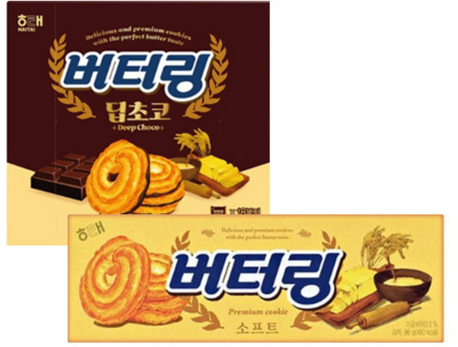 해태제과 버터링딥초코 155g + 버터링 소프트 86g, 1세트