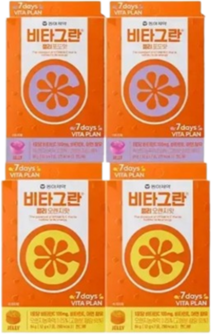 비타그란 오렌지맛 56구미(12g 7포) 2개 + 포도맛 56구미(12g 7포) 2개, 1개, 12g