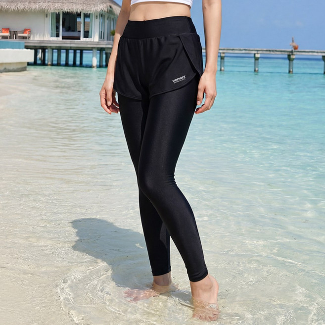 서프라이더 체형커버 여성트임바지레깅스 래쉬가드 체형커버 빅사이즈/SURFRIDER