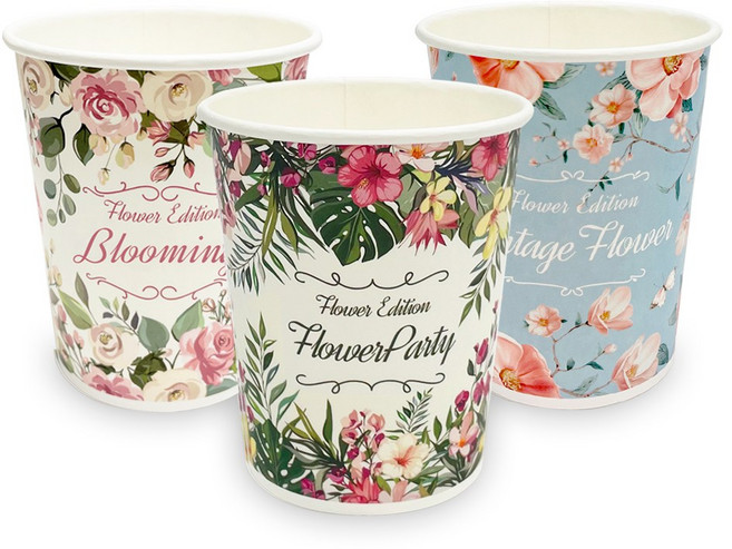 10온스 종이컵 50개 플라워에디션 이쁜종이컵 크리스마스컵