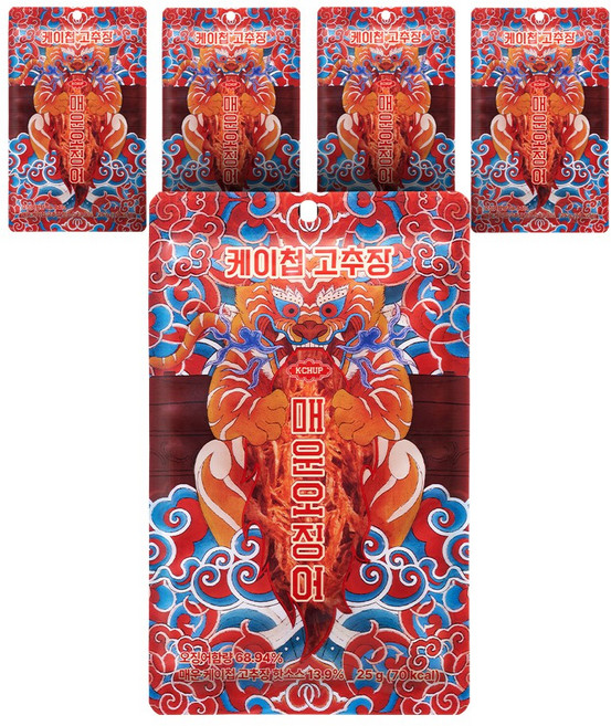 케이첩 매운 오징어칩 프로틴 맥주안주 5팩, 5개