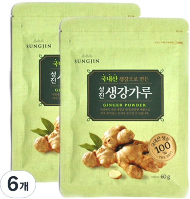 성진 국내산 생강 가루, 60g, 6개 - 쿠팡