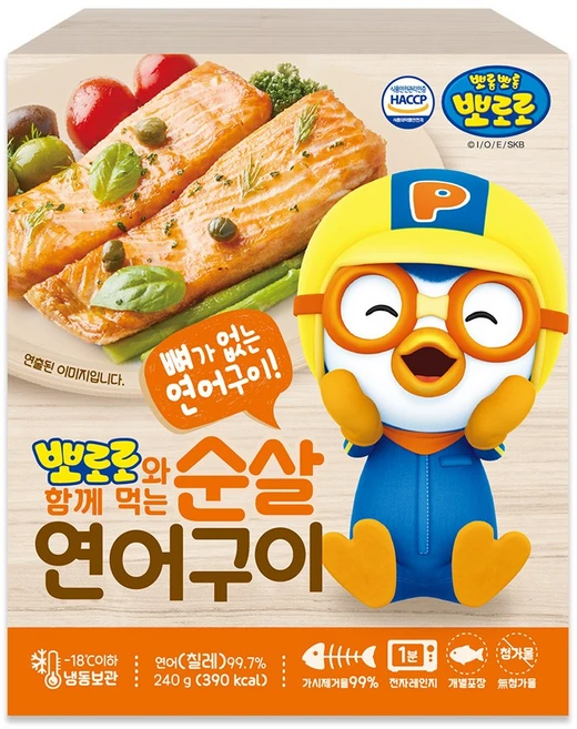 [은하수산] 뽀로로와 함께 먹는 순살 연어 구이 240g, 1개 - 쿠팡