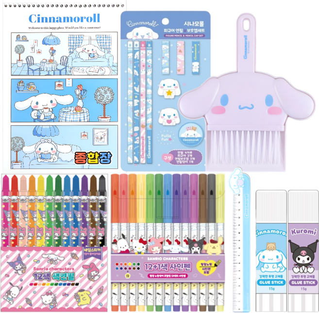 리오니즈 산리오 초등 입학 문구세트 여아 학용품 선물, 1개, 시나모롤