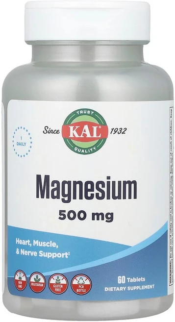 KAL 마그네슘 500mg 60정 CAL-57320, 1개 - 쿠팡