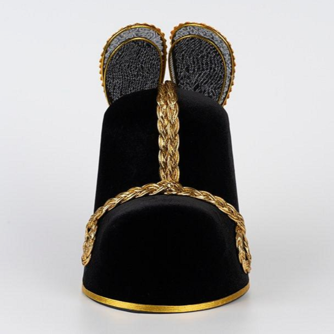 고급 익선관(금색) 왕모자 왕세자모자 임금모자 전통모자 한복모자