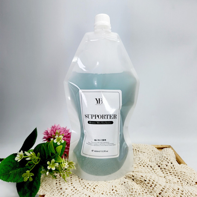 헤나 믹스 워터 로션 서포트 400ml 헤나 2제 혼합 트리트먼트 부드러운 발림성 편백수 허브 두피 모발 건강, 1개, 헤나믹싱워터
