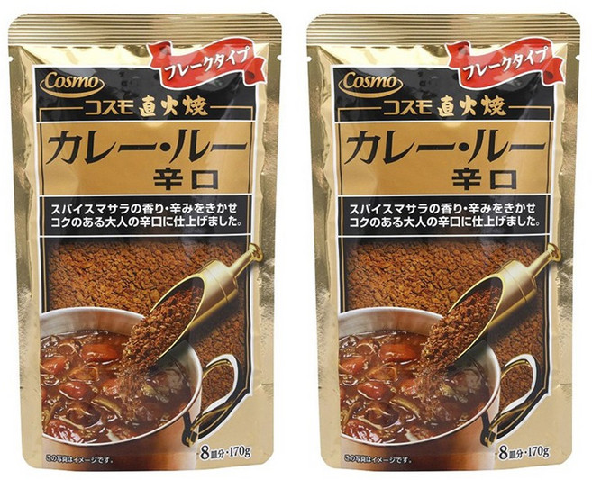 Cosmo 직화로 구운 카레 루 매운맛 과립형, 170g, 2개