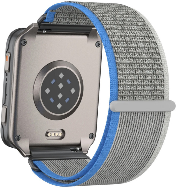 24mm 소프트 나일론 루프 밴드 통기성 스포츠 스트랩 Garmin Venu X1 퀵 릴리스 밴드 코로스 노매드 APEX 4 46mm 워치밴드, 그레이 블루