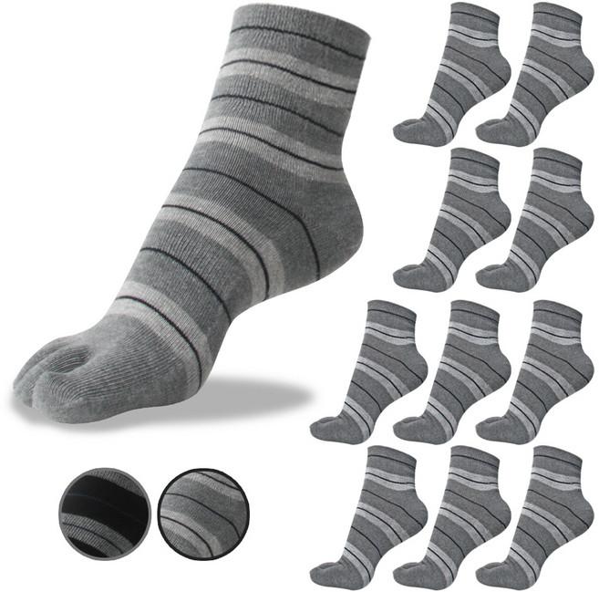 남자 10켤레 발가락양말 배색슬림라인 사계절 땀흡습 무좀예방 통풍 양말