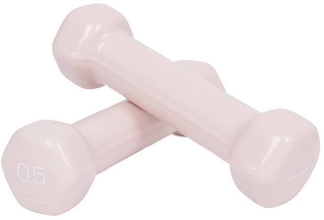 아이워너 PVC 뷰티 육각 덤벨 감성적인 컬러 아령 헬스 홈트 피트니스, 500g, 2개