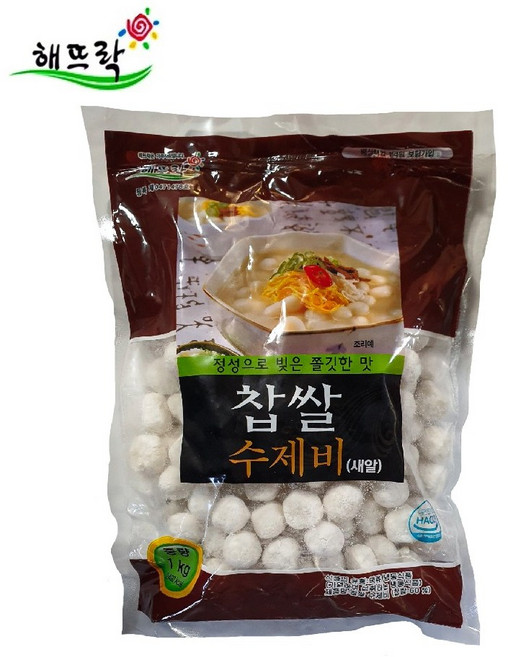 해뜨락 찹쌀수제비 새알 1kg 국내산 찹쌀60%, 1개
