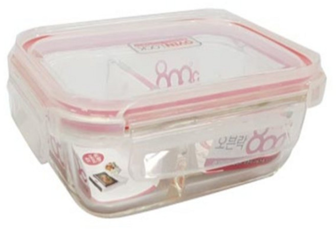 오븐락 2구 나눔찬통640ml 나눔반찬통