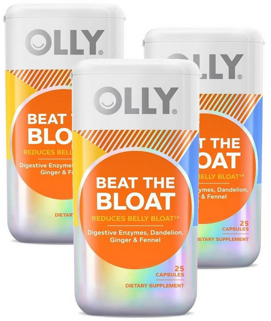 올리 비트 더 블로트 다이제스트 엔자임 단델리온 진저 펜넬 캡슐 OLLY Beat the Bloat, 3개, 25정