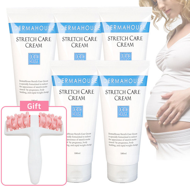 더마하우스 스트레치 케어 크림180mlx5개+전신 마사지 롤러-산전산후 임산부 일반인 청소년기, 5개, 180ml