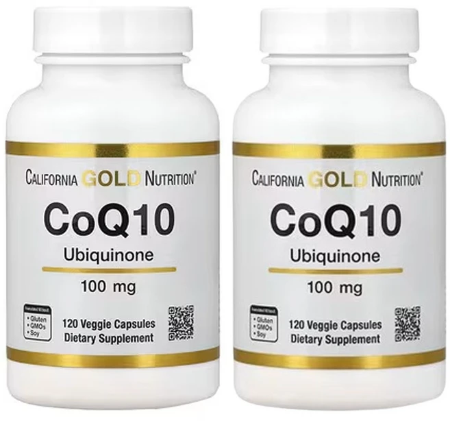 캘리포니아골드뉴트리션 CoQ10 USP 등급 유비퀴논 100mg 식물성 캡슐 120정, 2개 - 쿠팡