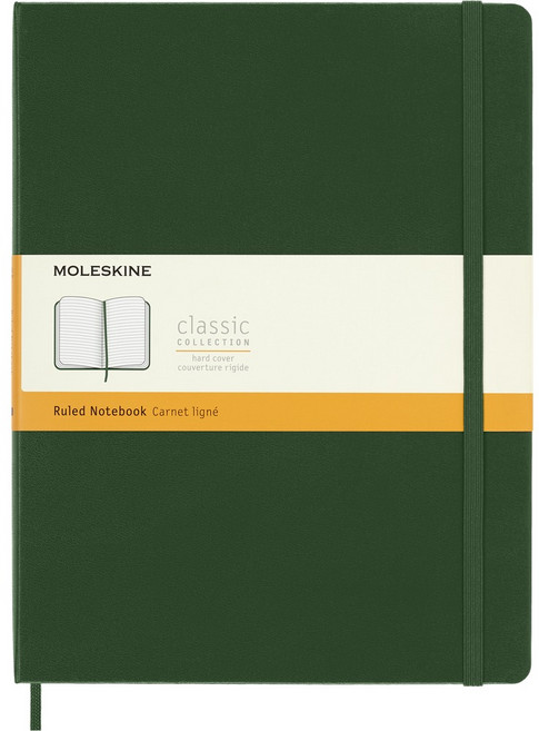 MOLESKINE 經典硬殼筆記本 XL型 橫線, 綠, 1個