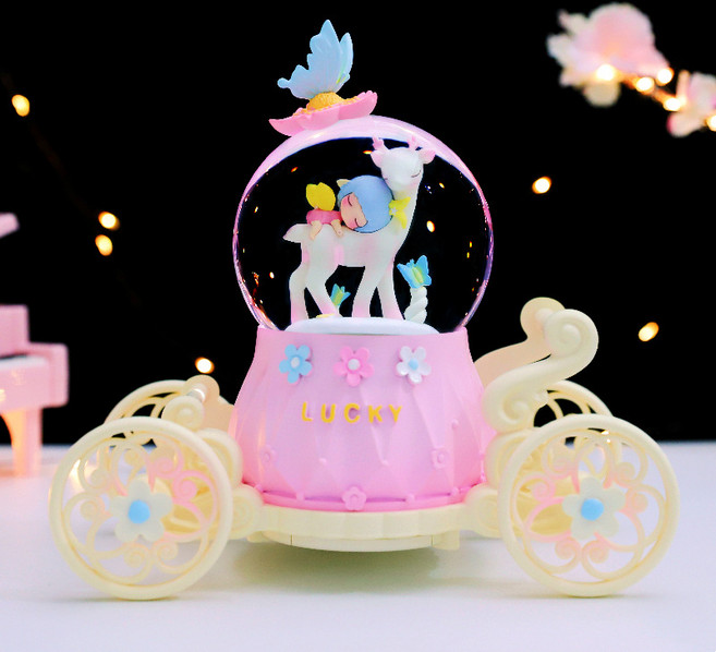 키즈브릭스 자동 눈날림 LED 오르골 회전하는 엔젤 워터볼, 가브리엘