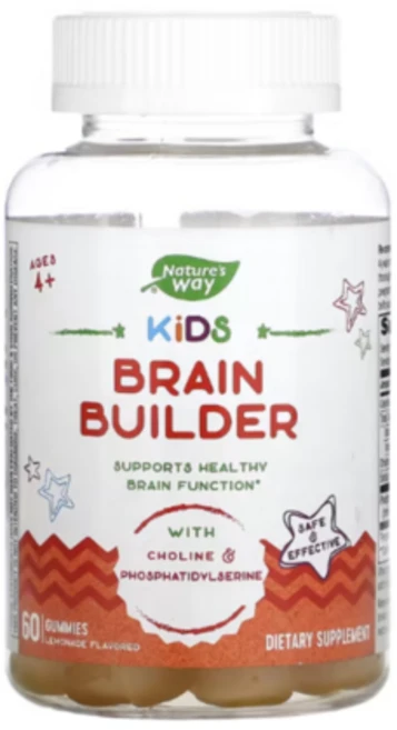 네이처스웨이 키즈 브레인 빌더 구미젤리 60개 만4세이상 레모네이드맛, 1개, 120g, 60정 - 쿠팡