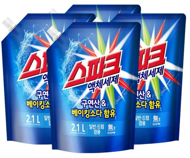 스파크 액상세제 리필, 2.1L, 4개