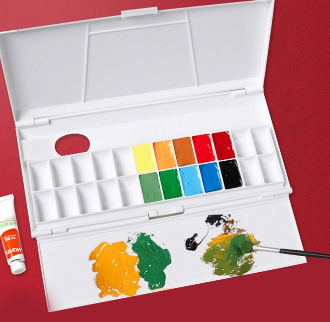 라라공방 고급 물감 미술 팔레트 전문가용, 1개, 24칸