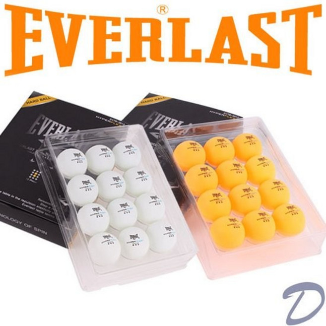 에버라스트 탁구용품 탁구공 12입 3성, 오렌지, 색상:오렌지
