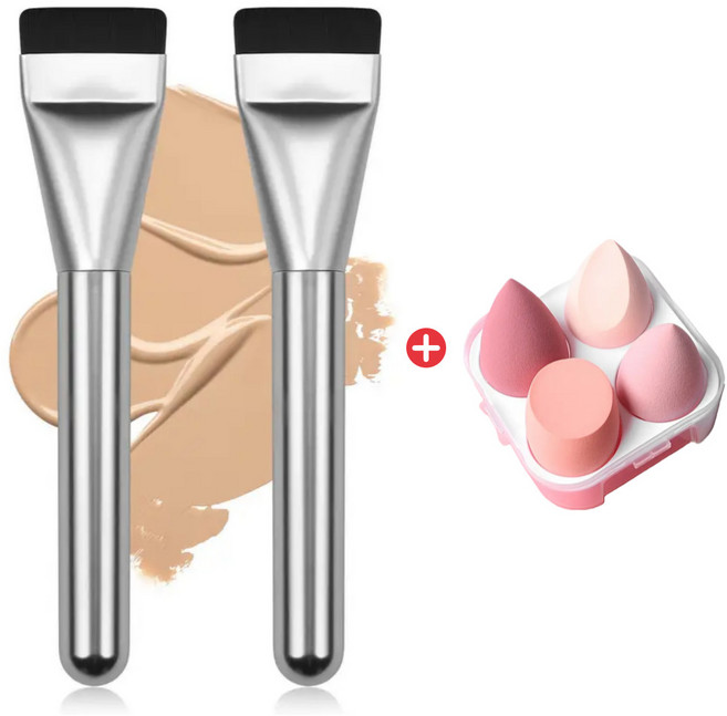 쓸리보 결자국 없는 밀착 커버 납작 스파츌라 파운데이션 브러쉬, 1개